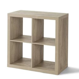 Better Homes & Gardens 4-Cube Storage Organizer, Gray Tone Natural Wood Finish