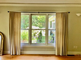 Two Pair Cream Velour Window Panels, Lined