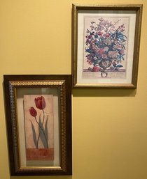 Two Framed Floral Prints