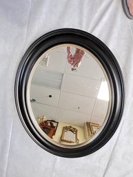 Black Framed Oval Beveled Mirror