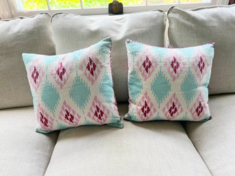 Ikat Throw Pillow Cases With Down Insert