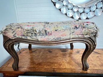 Antique Upholstered Foot Stool