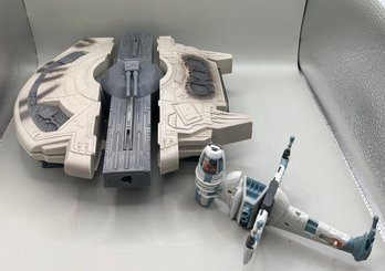 1996 Star Wars B-Wing Fighter W/ Luke Skywalker & 1996 Star Wars Shadows Of The Empire Dash Rendars Outrider