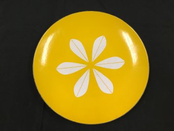 A Vintage MCM Enamel Yellow Platter By Catherine Holm