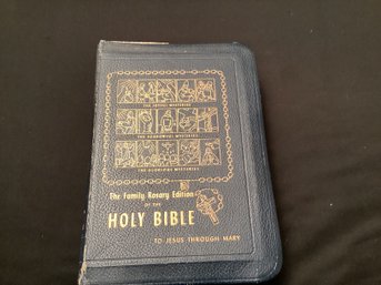 Vintage Catholic Family Bible Rosary Edition 1950s