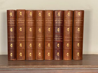 George Eliot 8 Volume Book Collection 5.25x7.5 Leather Bound In Very Good To Excellent Condition