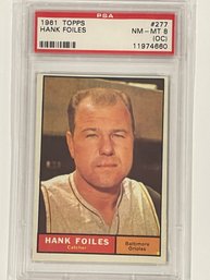 1961 Topps Hank Foiles Card #277    PSA 8