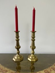 Pair Of Vintage Brass Candle Stick Holders