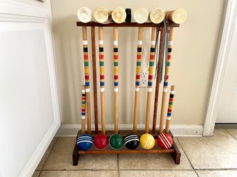 Late 1970s Complete Croquet Set