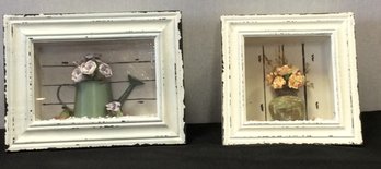 A Pair Of White Washed Framed Shadow Boxes