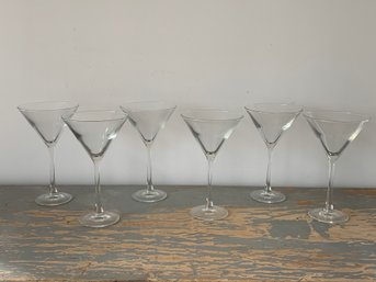 Six Martini Glasses