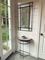 Petite Tile Top With Wrought Iron Mirror