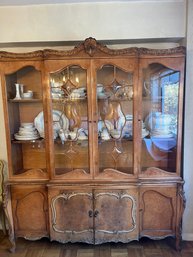 Vintage Romweber Neoclassical Bubble Glass Breakfront China Cabinet