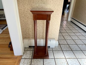 Wood Pedestal Plant Stand