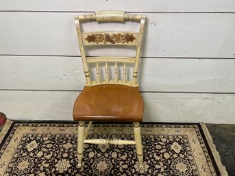 A Vintage Hitchcock Chair With Stenciled Autumnal Design