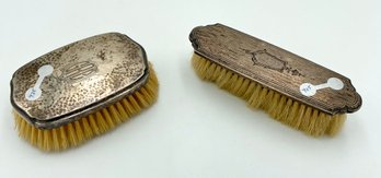 Pair Of Vintage Sterling Silver Hair Brushes