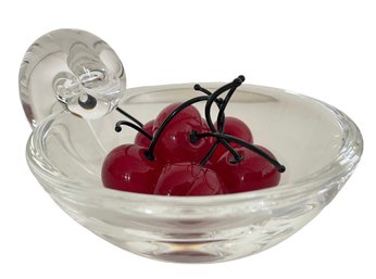 Steuben Crystal Bowl With Glass Cherries