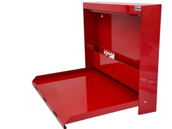 Datum Wallwrite Steel Wall Mount Desk, Non-locking. Red Powder Coat Finish W/magnetic Closure.