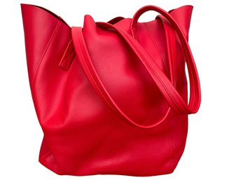 Jijou Capri Red Leather Tote Bag