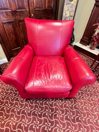 BAUHAUS Red Leather Upright  Arm Chair