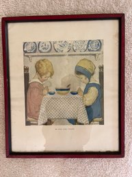 Vintage Framed Print Of  Children Praying