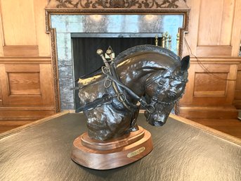 Dignity Of Labor / 1982 Bronze Sculpture By Equine Artist Elizabeth Guarisco Edition 10/15