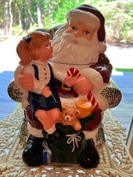 Santa And Little Girl Cookie Jar From JC Penney, Excellent Condition