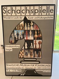 A Framed 1988 Muniche Germany Chess Museum Poster