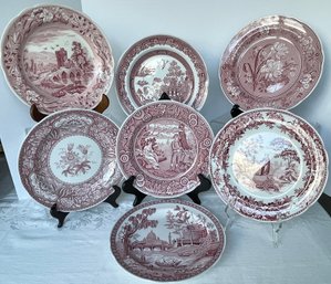 Set Of 7 Red & White THE SPODE ARCHIVE COLLECTION 6 Georgian Series, 1 Tradition Series