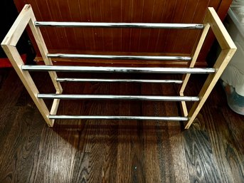 Wood And Metal Shoe Rack