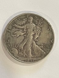 1941-S  Walking Liberty Silver Half Dollar