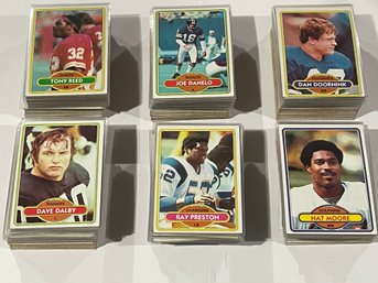 1980 Topps Football Card Lot. Over 600 Cards Total.        Very Clean Cards.     All Cards In Pictures