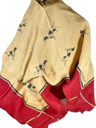 Ralph Lauren Scarf Having Dog Design Rayonne 26 X 26