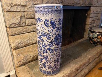 Blue And White Umbrella Stand