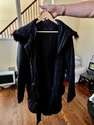 Ladies Jacket, Fur Trim On Hood, Approx Size 10