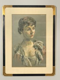 Listed Artist Thomas Strickland - Pastel Art Of Girl