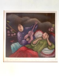 ONE Large Signed Modern Print Titled ' Young Love'