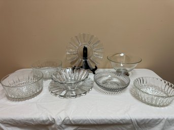 Group Of Glass Serving Pieces - 8pieces