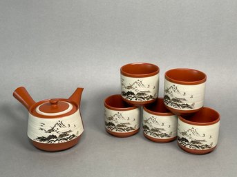 Japanese Terracotta Tea Set With Box