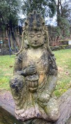 Serenity In Stone- Resting Goddess Solid Concrete Statue