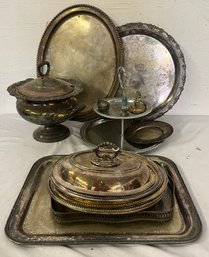 Lot Of Silver Plate Table Accessories