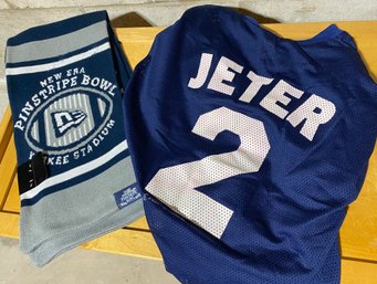 Yankee Jeter Jersey And Pinstripe Bowl Scarf