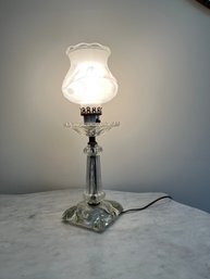 Vintage Clear Glass Hobnail Table Lamp