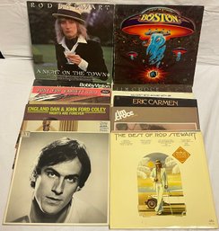 Lot Of Classic Rock Vinyl Records Including Boston, Rod Stewart And Jim Croce