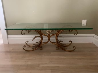 Long Low Glass Top Coffee Table