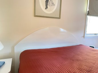 White Formica Queen Size Headboard And Bed Rails . No Linens