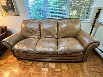 Leather Button Tufted Sofa,