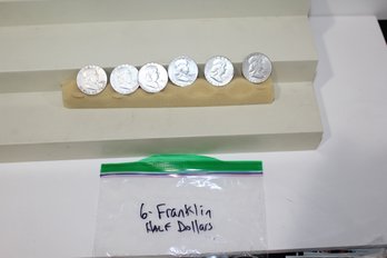 6 Franklin Silver Half Dollars