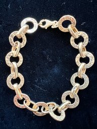 14 Kt Yellow Gold Disc Bracelet, Very Sparkly! Weighs 4.5 Dwt, Discs Are 12 Mm Wide