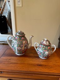 Asian Teapot And Small Urn
